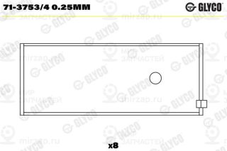 Шатунный подшипник GLYCO 7137534025MM