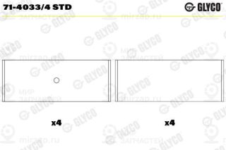 Шатунный подшипник GLYCO 7140334STD