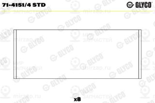 Шатунный подшипник GLYCO 7141514STD