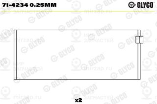 Шатунный подшипник GLYCO 714234025MM