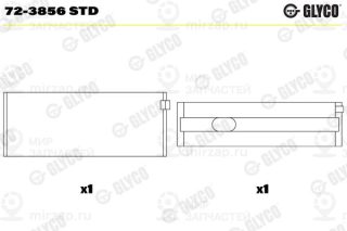 Подшипник коленвала GLYCO 723856STD
