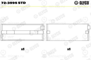 Подшипник коленвала GLYCO 723995STD