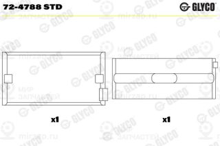 Подшипник коленвала GLYCO 724788STD