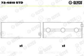 Подшипник коленвала GLYCO 724810STD
