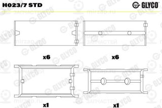 Подшипник коленвала GLYCO H0237STD