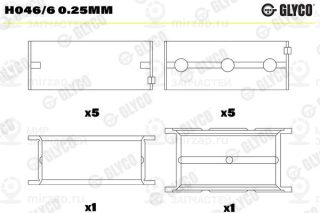 Подшипник коленвала GLYCO H0466025MM