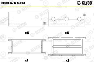 Подшипник коленвала GLYCO H0466STD