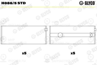 Подшипник коленвала GLYCO H0865STD