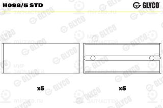 Подшипник коленвала GLYCO H0985STD