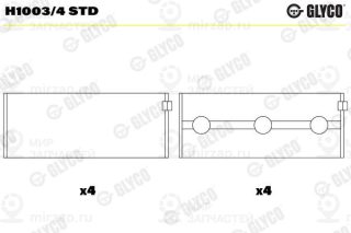 Подшипник коленвала GLYCO H10034STD