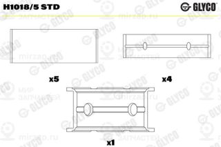 Подшипник коленвала GLYCO H10185STD