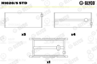 Подшипник коленвала GLYCO H10205STD