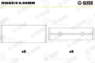 Подшипник коленвала GLYCO H10655050MM