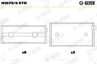 Подшипник коленвала GLYCO H10755STD