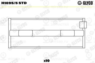 Подшипник коленвала GLYCO H10955STD