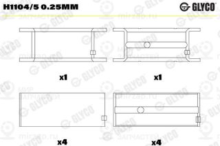 Подшипник коленвала GLYCO H11045025MM