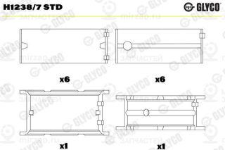 Подшипник коленвала GLYCO H12387STD