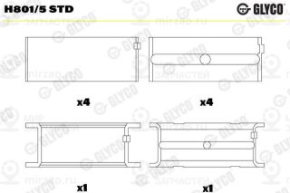 Подшипник коленвала GLYCO H8015STD
