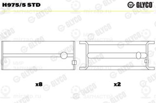 Подшипник коленвала GLYCO H9755STD