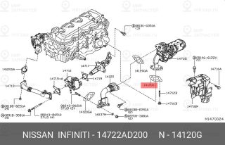 Запчасть NISSAN 14722AD200