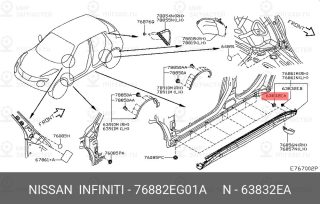 Запчасть NISSAN 76882EG01A