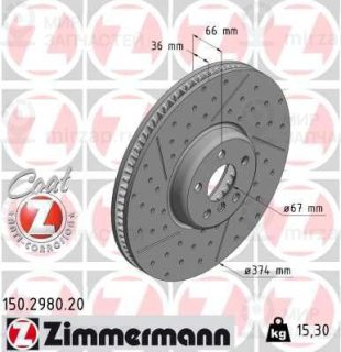 Тормозной диск ZIMMERMANN 150298020