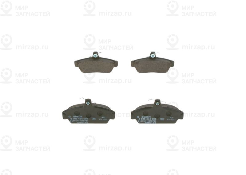 Комплект тормозных колодок, дисковый тормоз BOSCH 0986424092