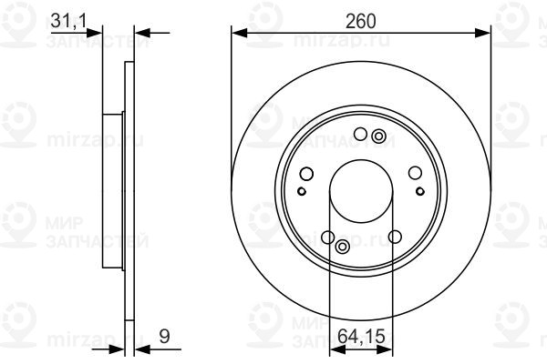 Тормозной диск BOSCH 0986479V21