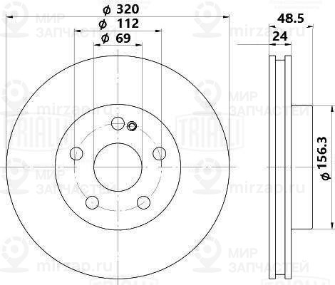 Тормозной диск TRIALLI DF0453S