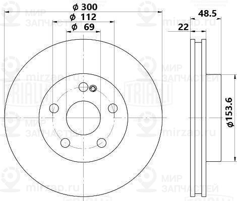 Тормозной диск TRIALLI DF0525S