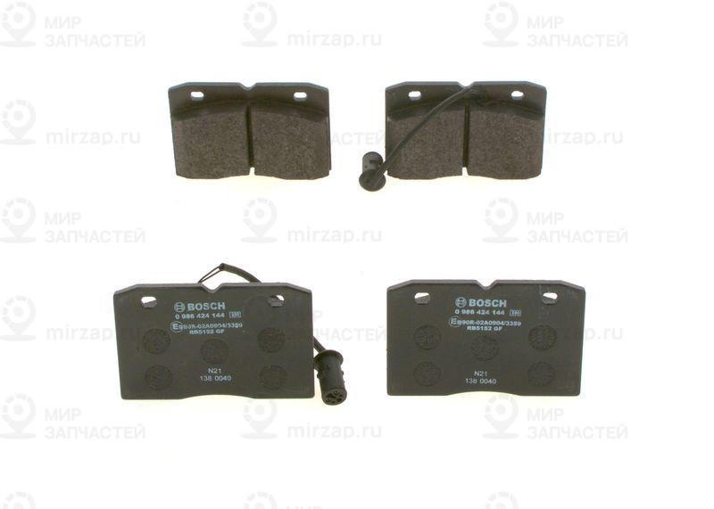 Комплект тормозных колодок, дисковый тормоз BOSCH 0986424144