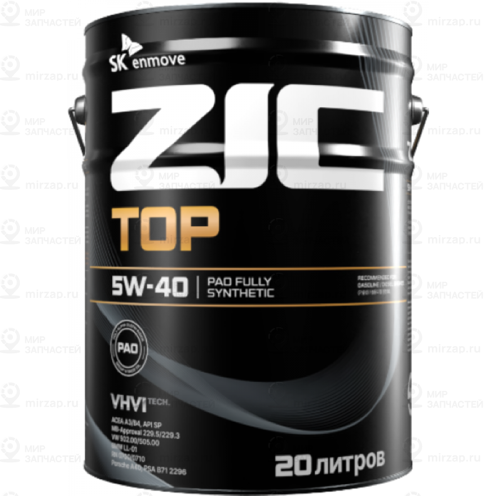 Zic Top 5W40 (20L) Масло Мот.! Синт.\ Api Sp, Acea A3/B4, Mb 229.5/229.3, Vw 502 ZIC 192682