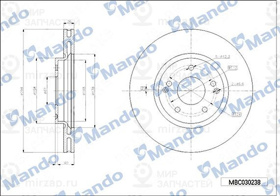 Тормозной диск MANDO MBC030238