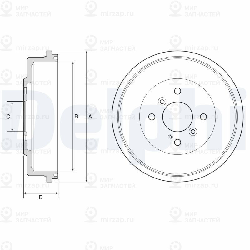 Тормозной барабан DELPHI BF565