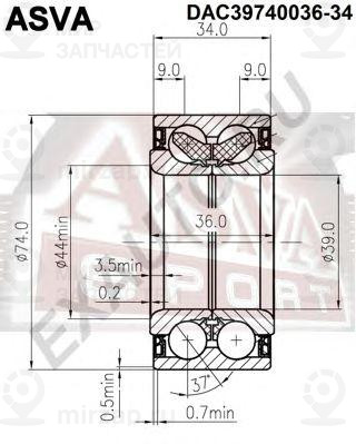 Подшипник ступицы колеса ASVA DAC3974003634