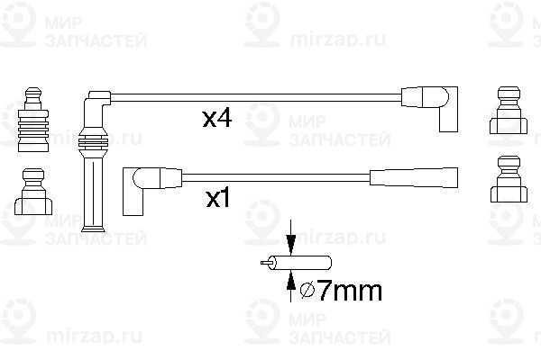 Комплект проводов зажигания BOSCH 0986356884