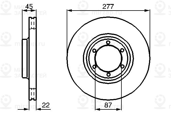 Тормозной диск BOSCH 0986478635