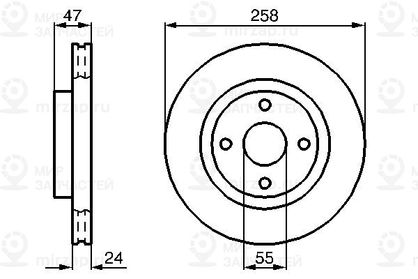 Тормозной диск BOSCH 0986478989
