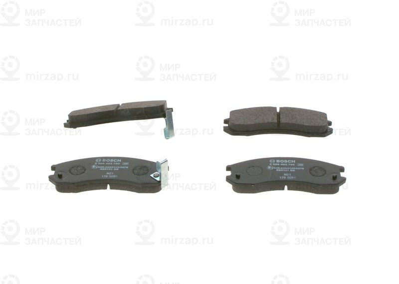 Комплект тормозных колодок, дисковый тормоз BOSCH 0986493790