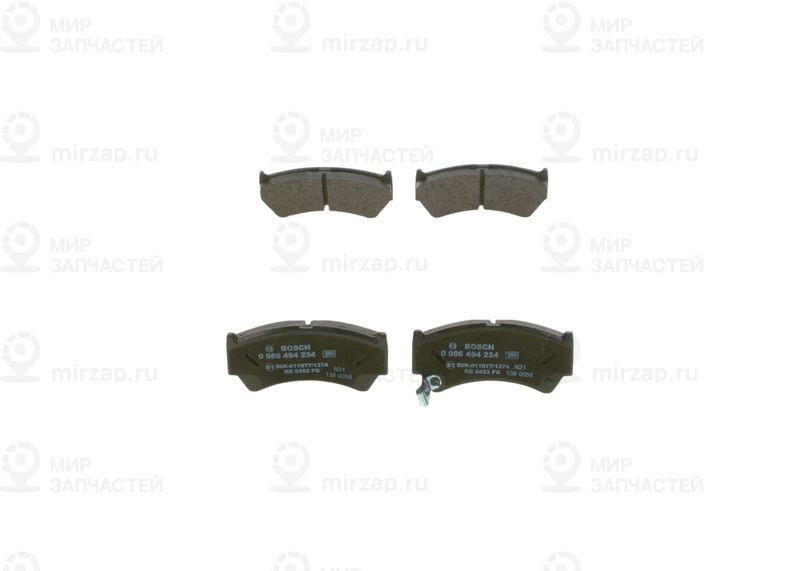 Комплект тормозных колодок, дисковый тормоз BOSCH 0986494234