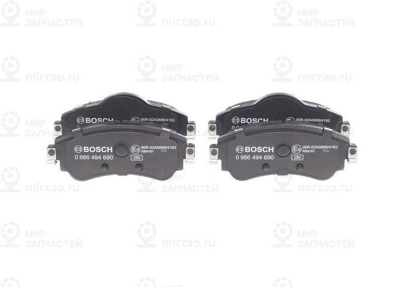 Комплект тормозных колодок, дисковый тормоз BOSCH 0986494690