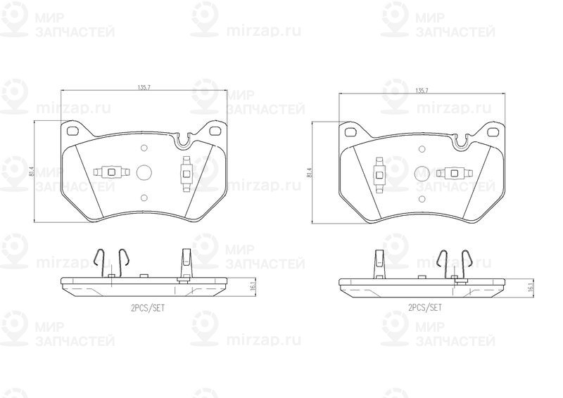 Комплект тормозных колодок, дисковый тормоз BREMBO P85181