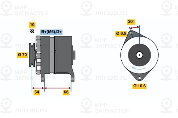 Генератор BOSCH 0986030990