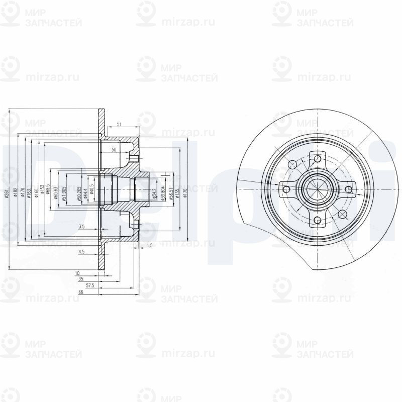 Тормозной диск DELPHI BG2571