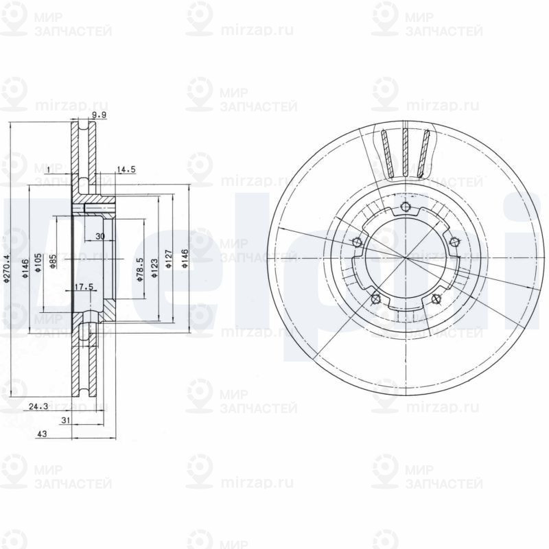 Тормозной диск DELPHI BG2663