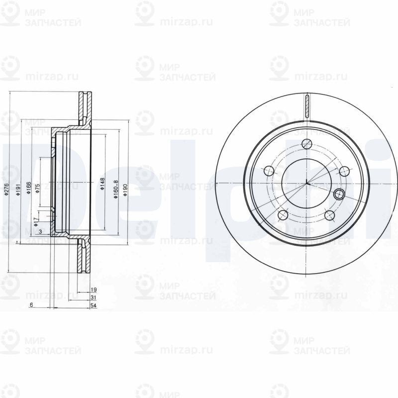 Тормозной диск DELPHI BG3041