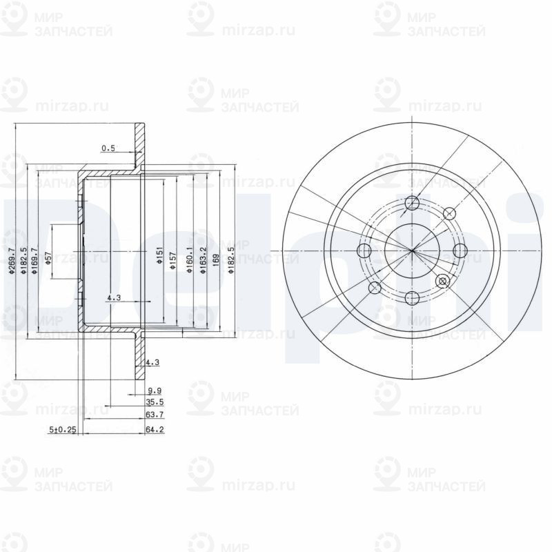 Тормозной диск DELPHI BG3141