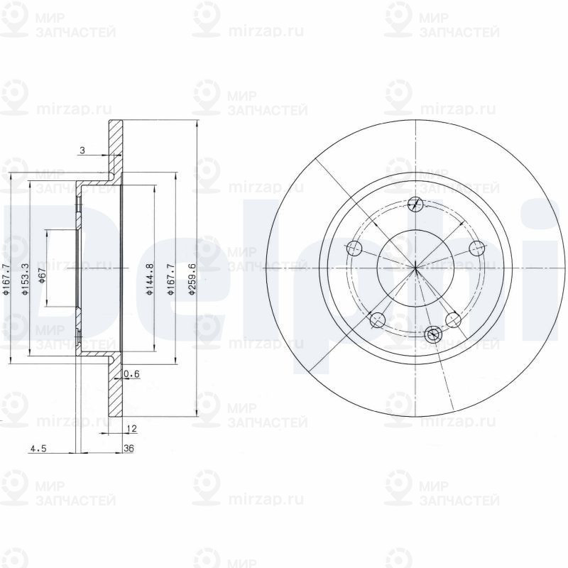 Тормозной диск DELPHI BG3394