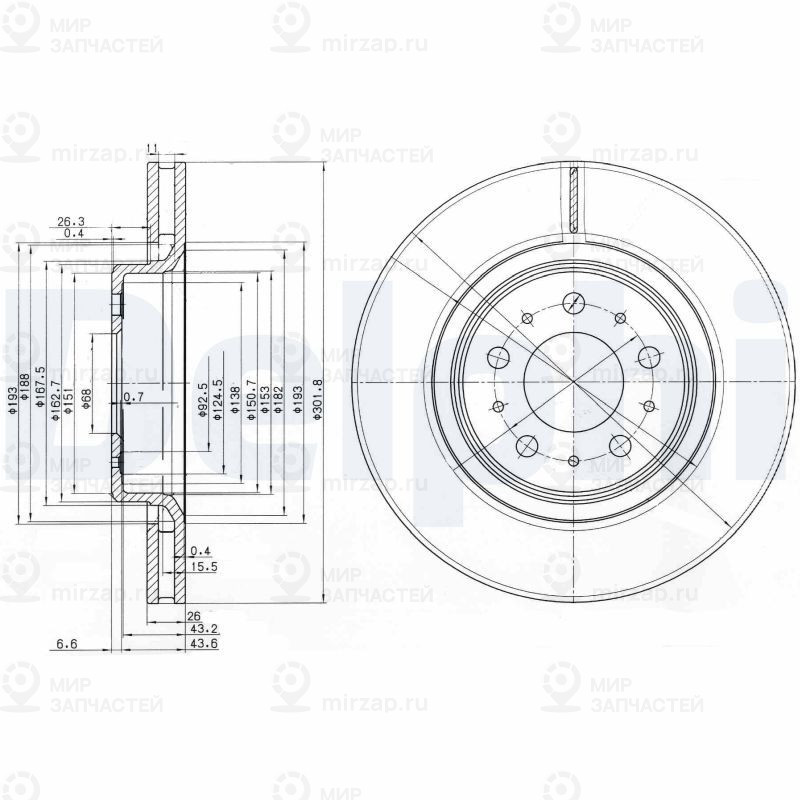 Тормозной диск DELPHI BG3418