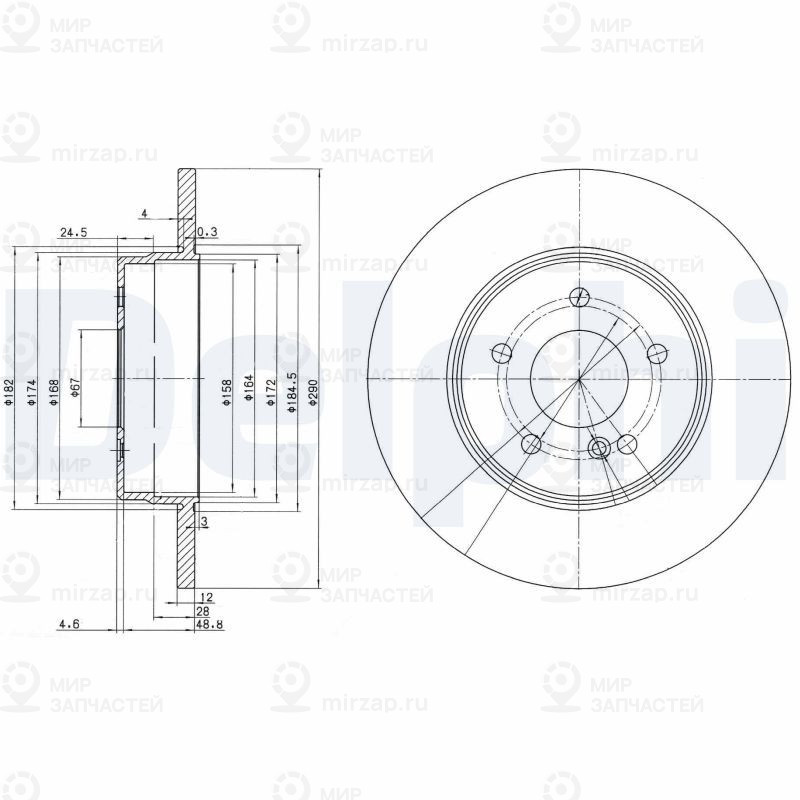 Тормозной диск DELPHI BG3602